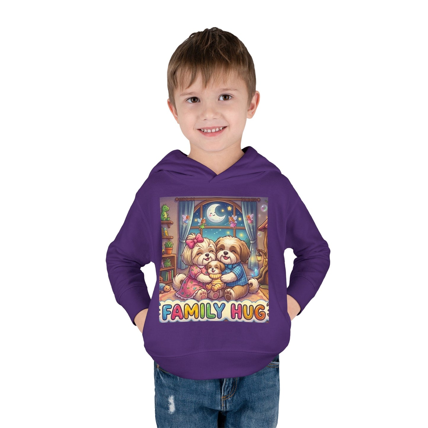 Family Hug Shih Tzu Toddler Pullover Fleece Hoodie