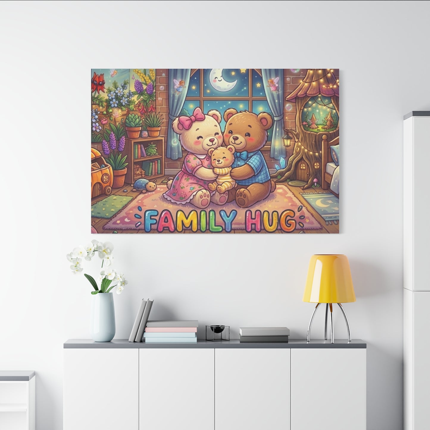 Family Hug Teddy Classic Canvas