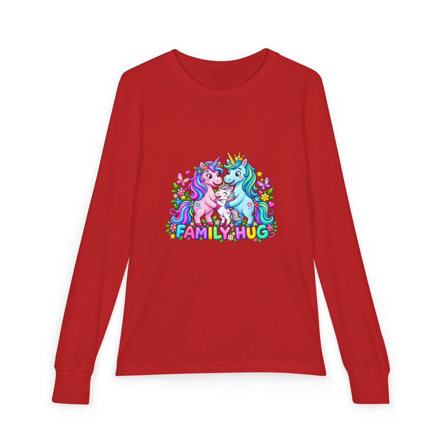 Family Hug Unicorn Youth Jersey Long Sleeve Tee