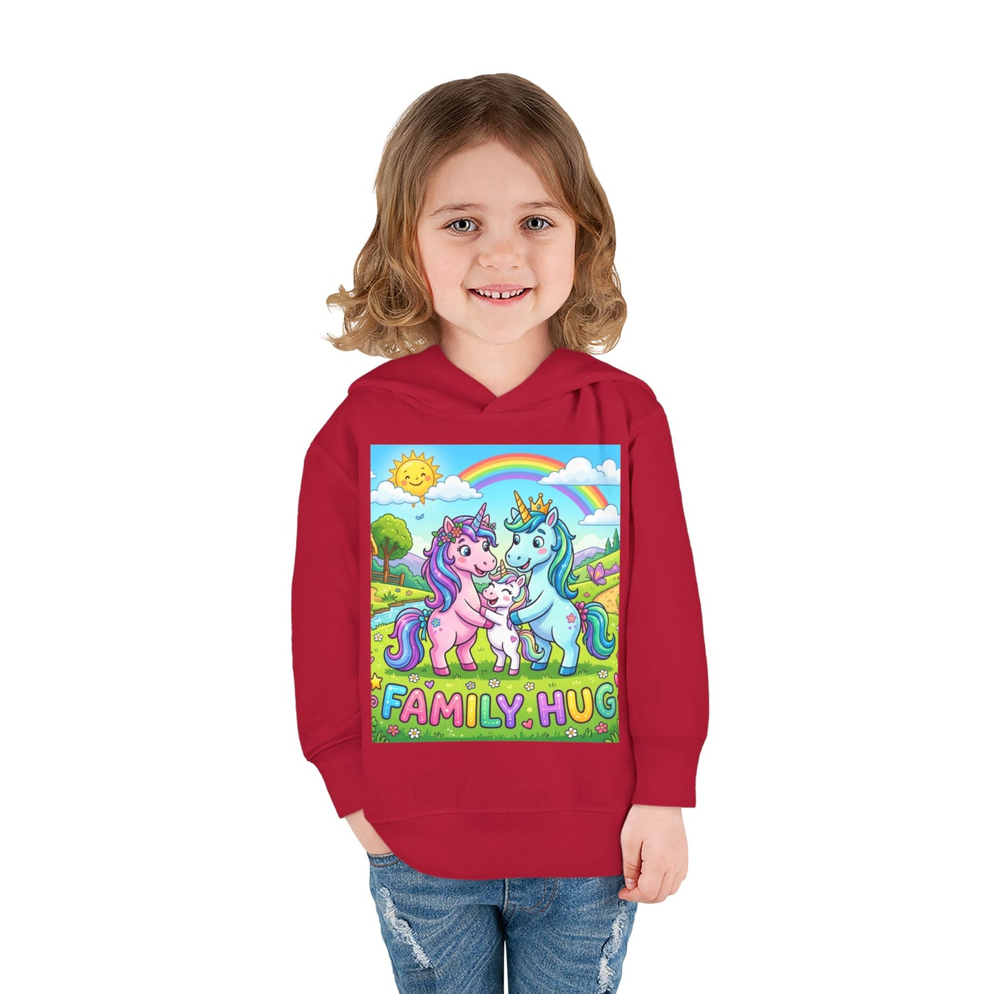 Family Hug Unicorn Toddler Pullover Fleece Hoodie