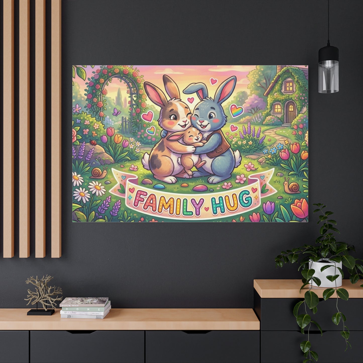 Family Hug Bunny Classic Canvas