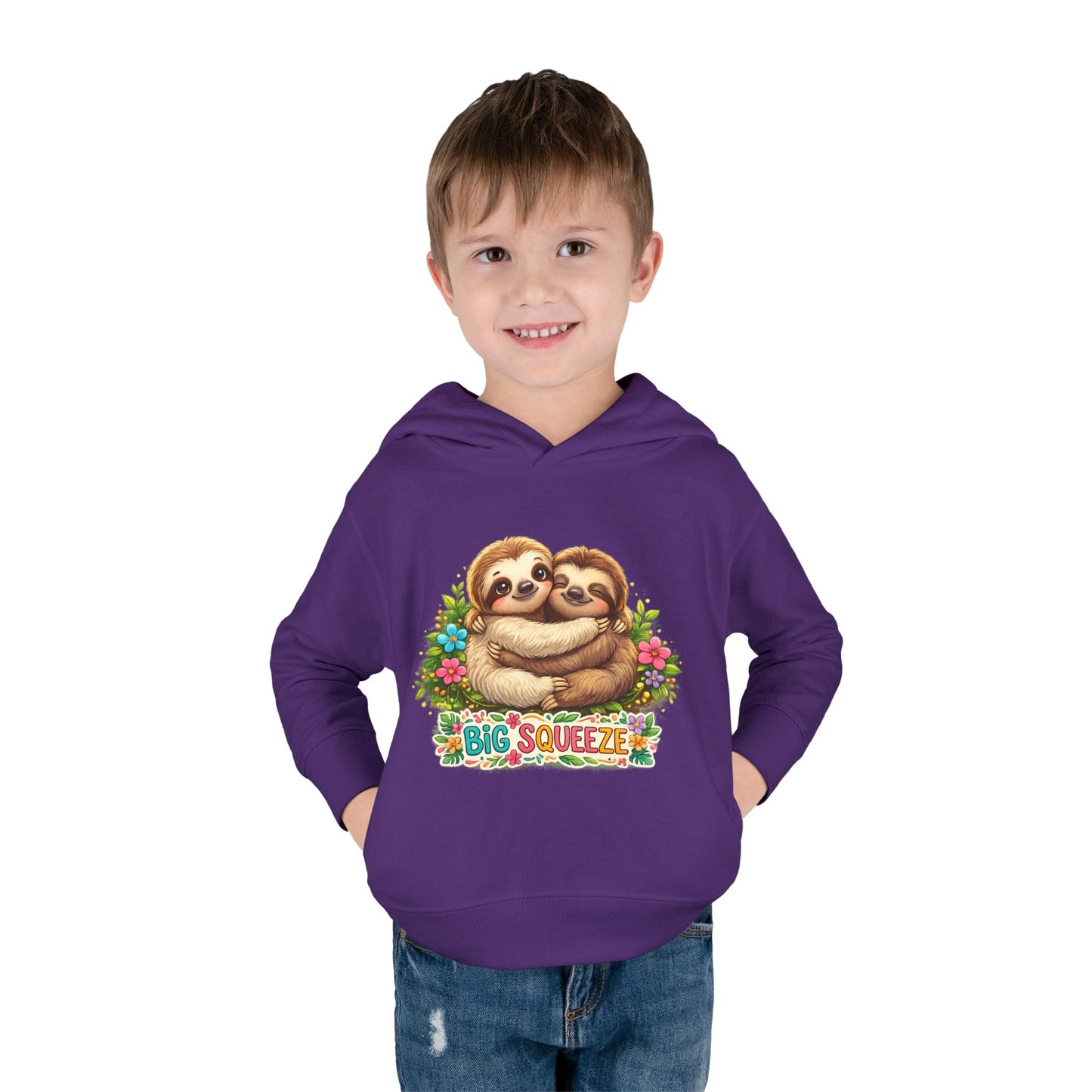 Big Squeeze Sloth Toddler Pullover Fleece Hoodie