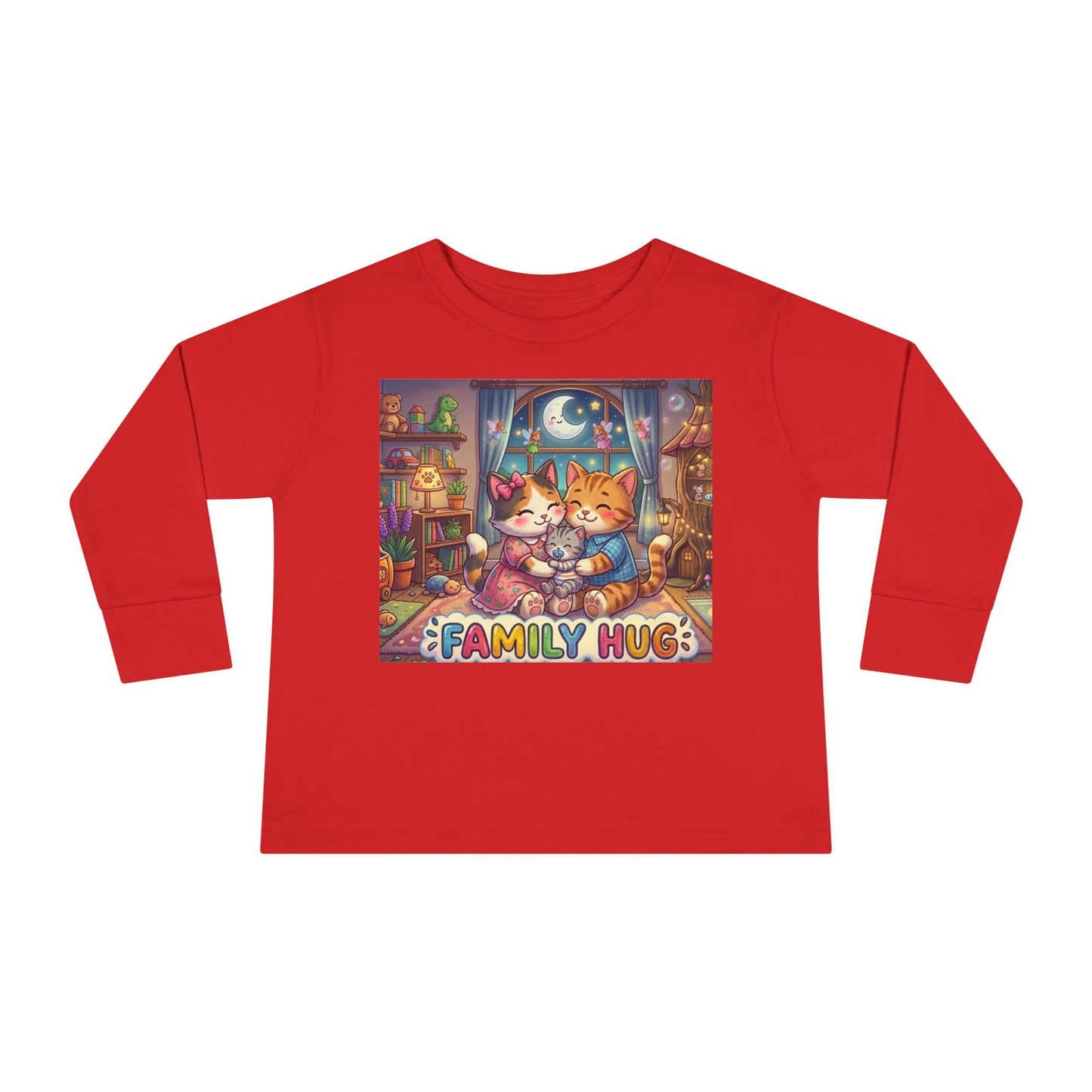 Family Hug Kitten Toddler Long Sleeve Tee