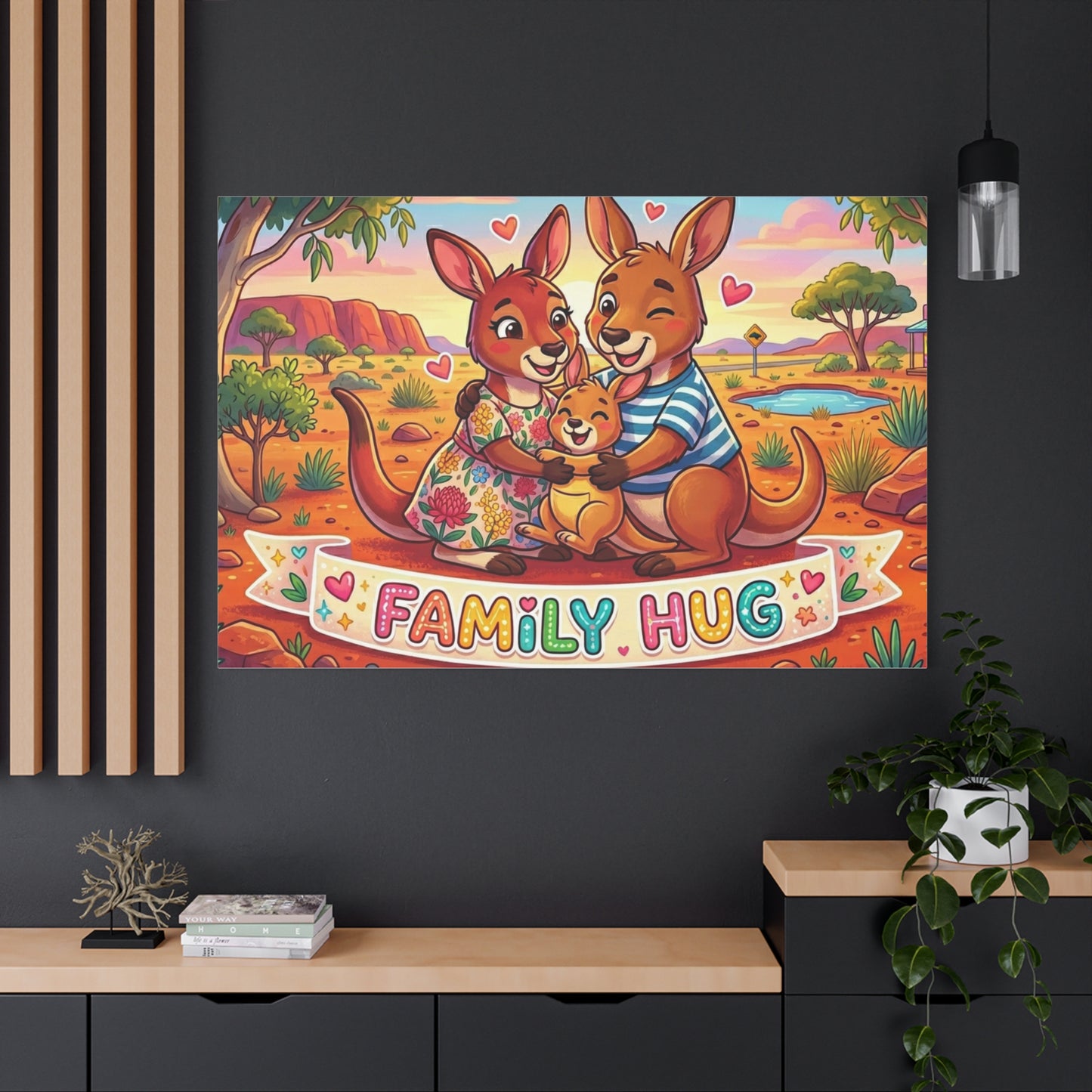 Family Hug Kangaroo Classic Canvas