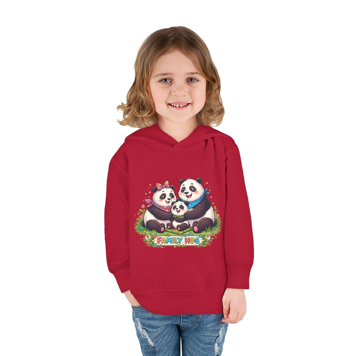 Family Hug Panda Toddler Pullover Fleece Hoodie