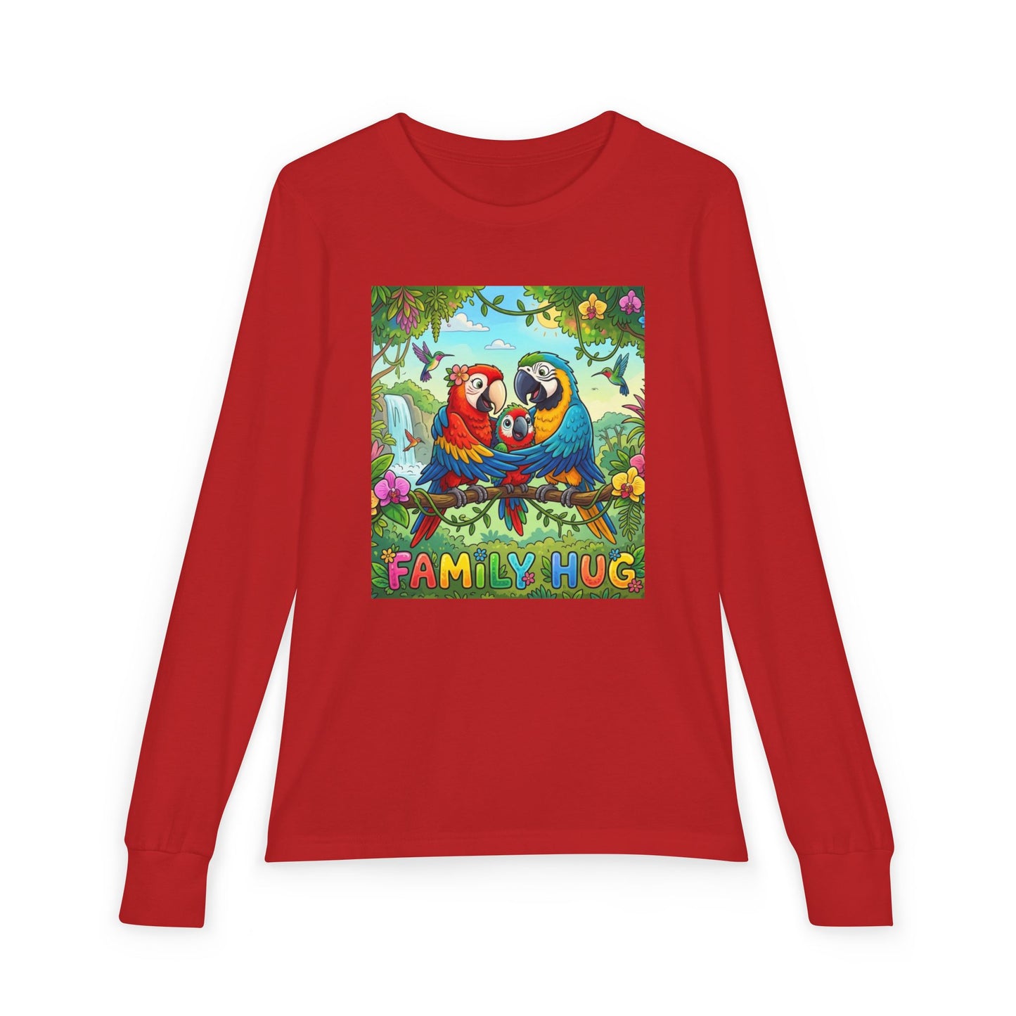 Family Hug Macaw Youth Jersey Long Sleeve Tee