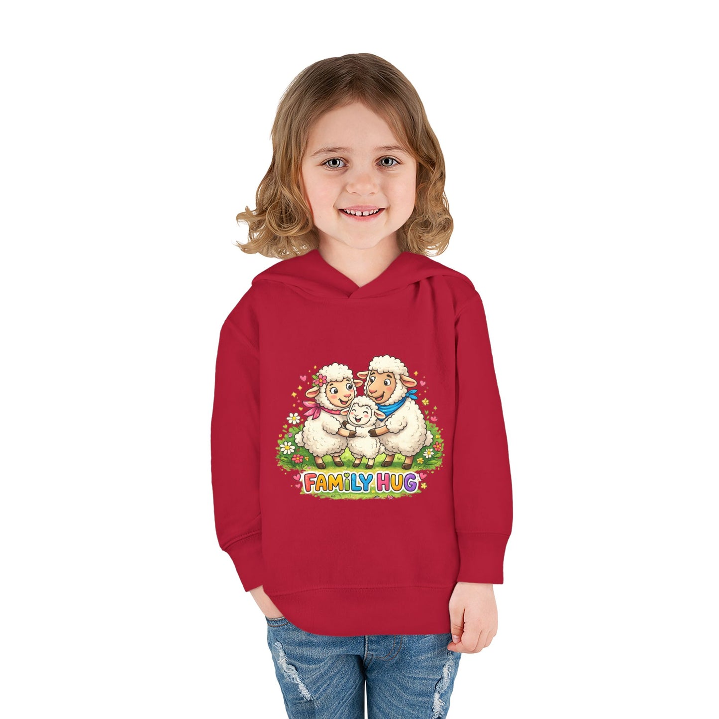 Family Hug Lamb Toddler Pullover Fleece Hoodie