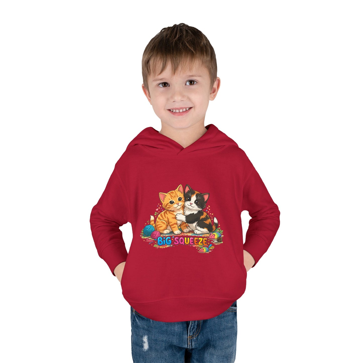 Big Squeeze Kitten Toddler Pullover Fleece Hoodie