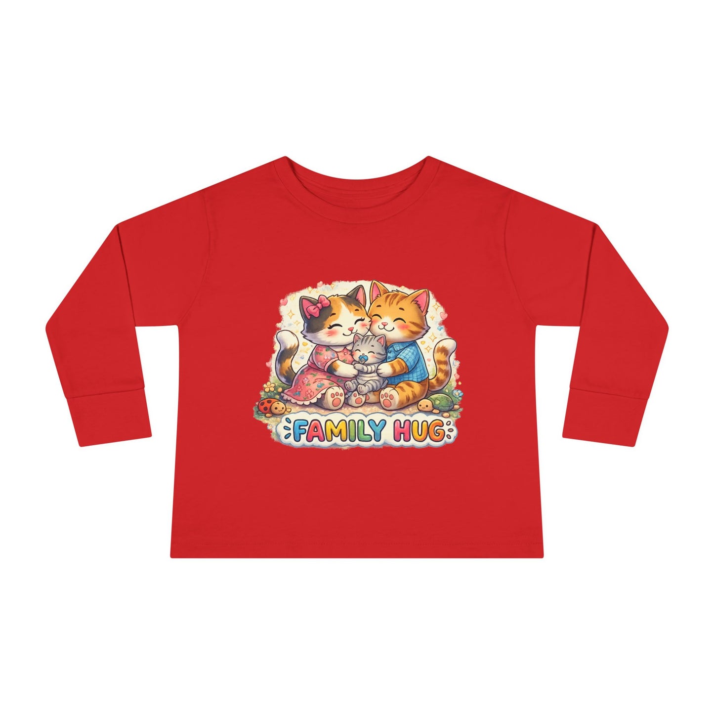 Family Hug Kitten Toddler Long Sleeve Tee