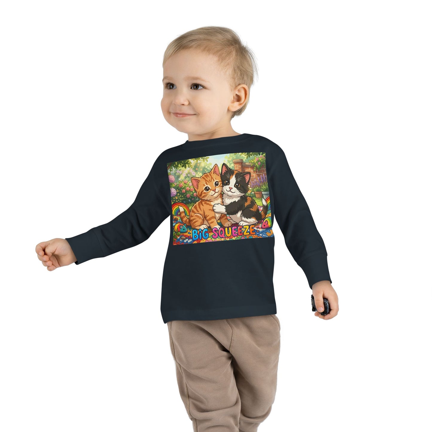 Big Squeeze Kitten Toddler Long Sleeve Tee