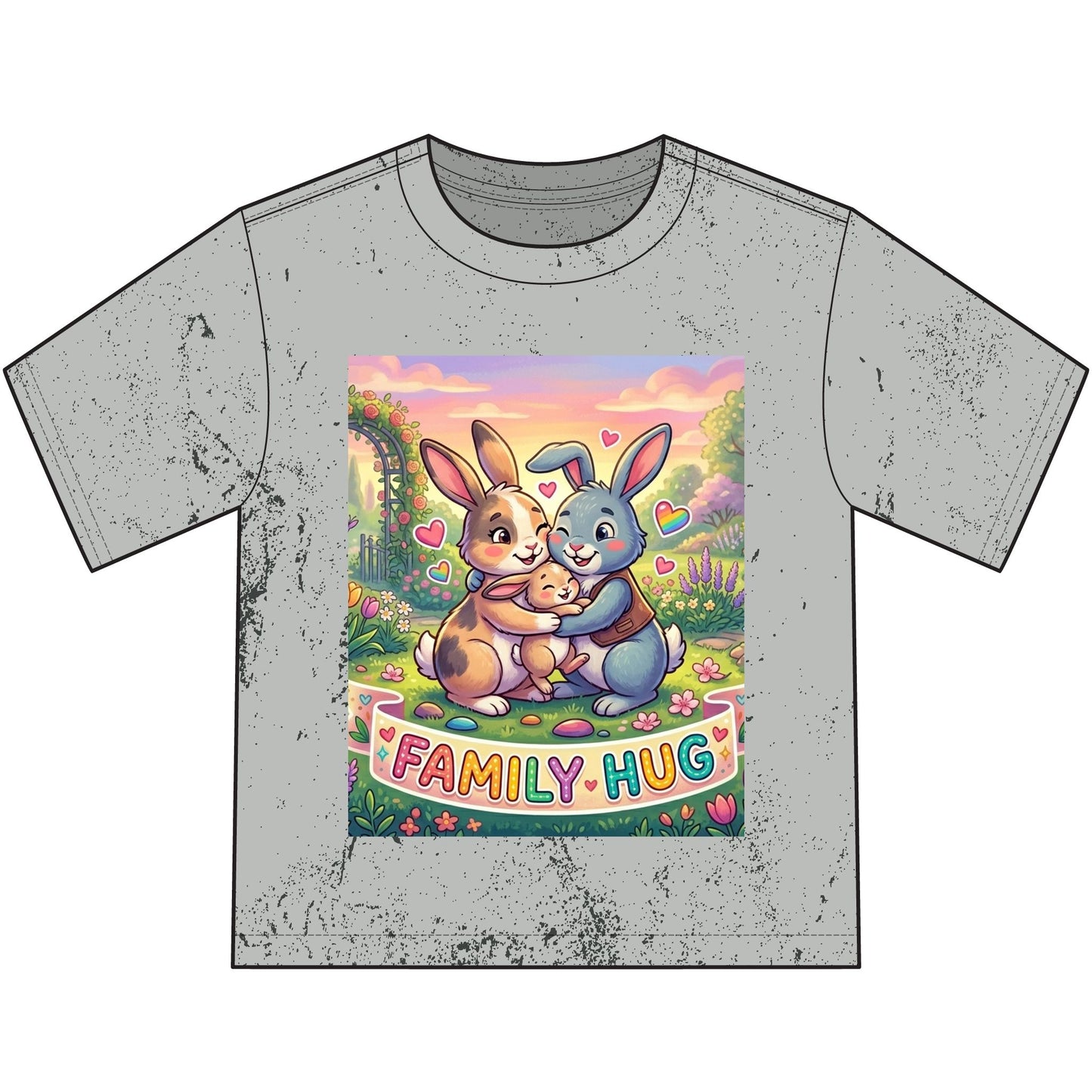 Family Hug Bunny Heavyweight Color Blast Youth T-Shirt