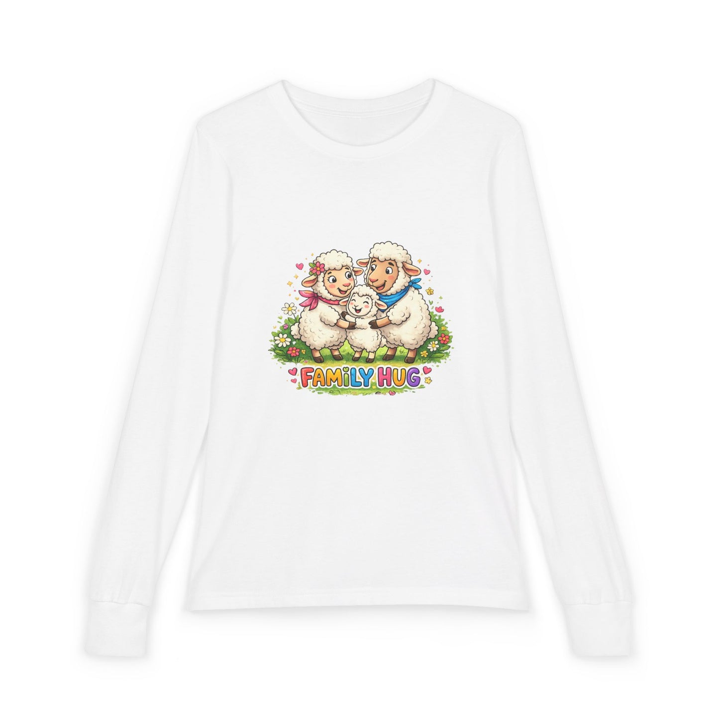 Family Hug Lamb Youth Jersey Long Sleeve Tee