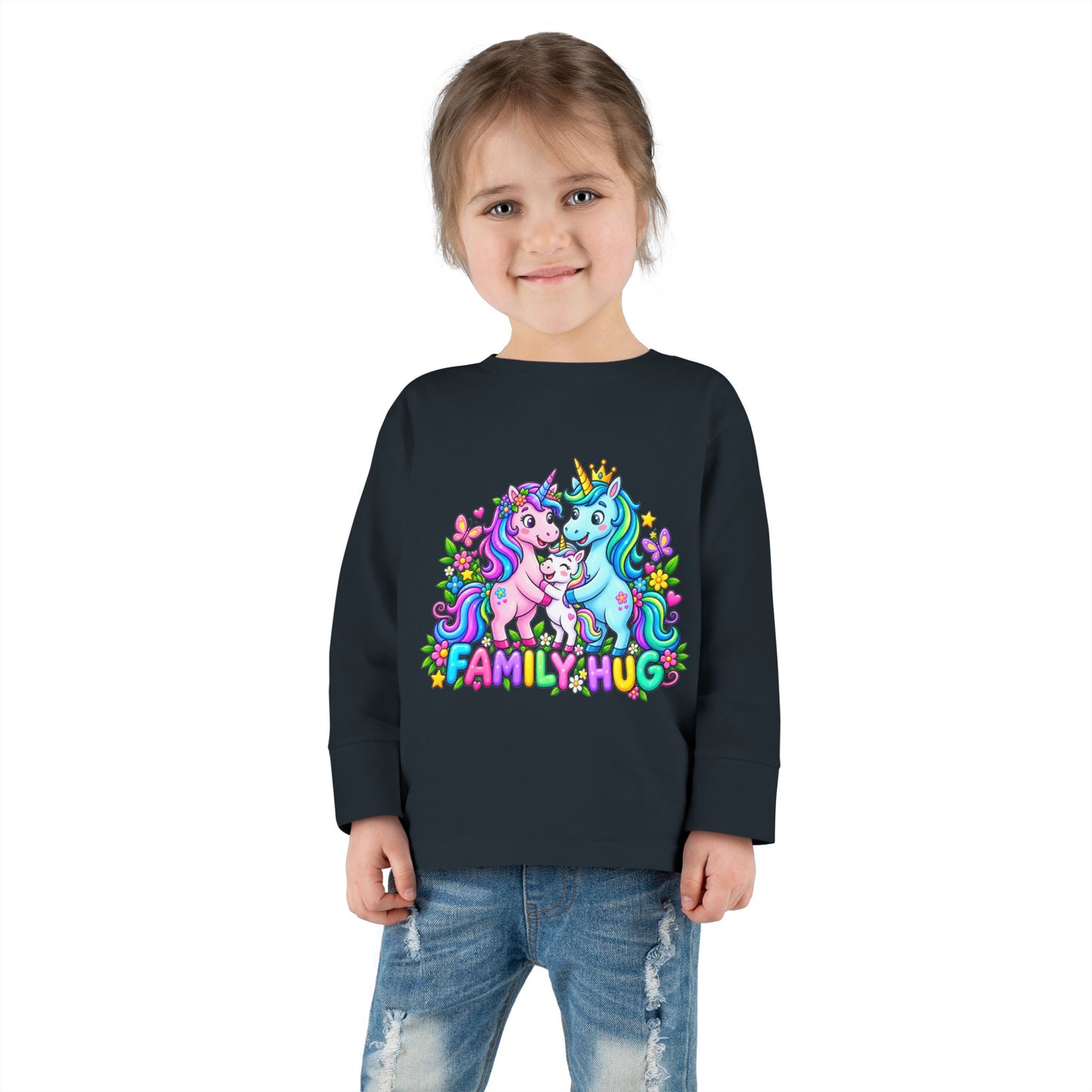 Family Hug Unicorn Toddler Long Sleeve Tee