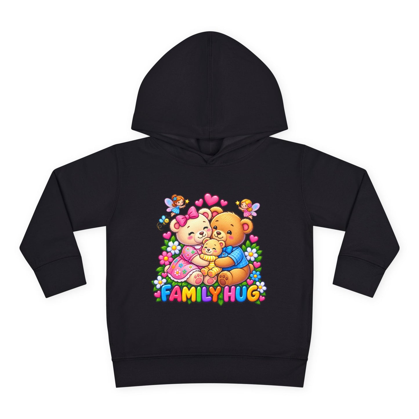 Family Hug Teddy Toddler Pullover Fleece Hoodie