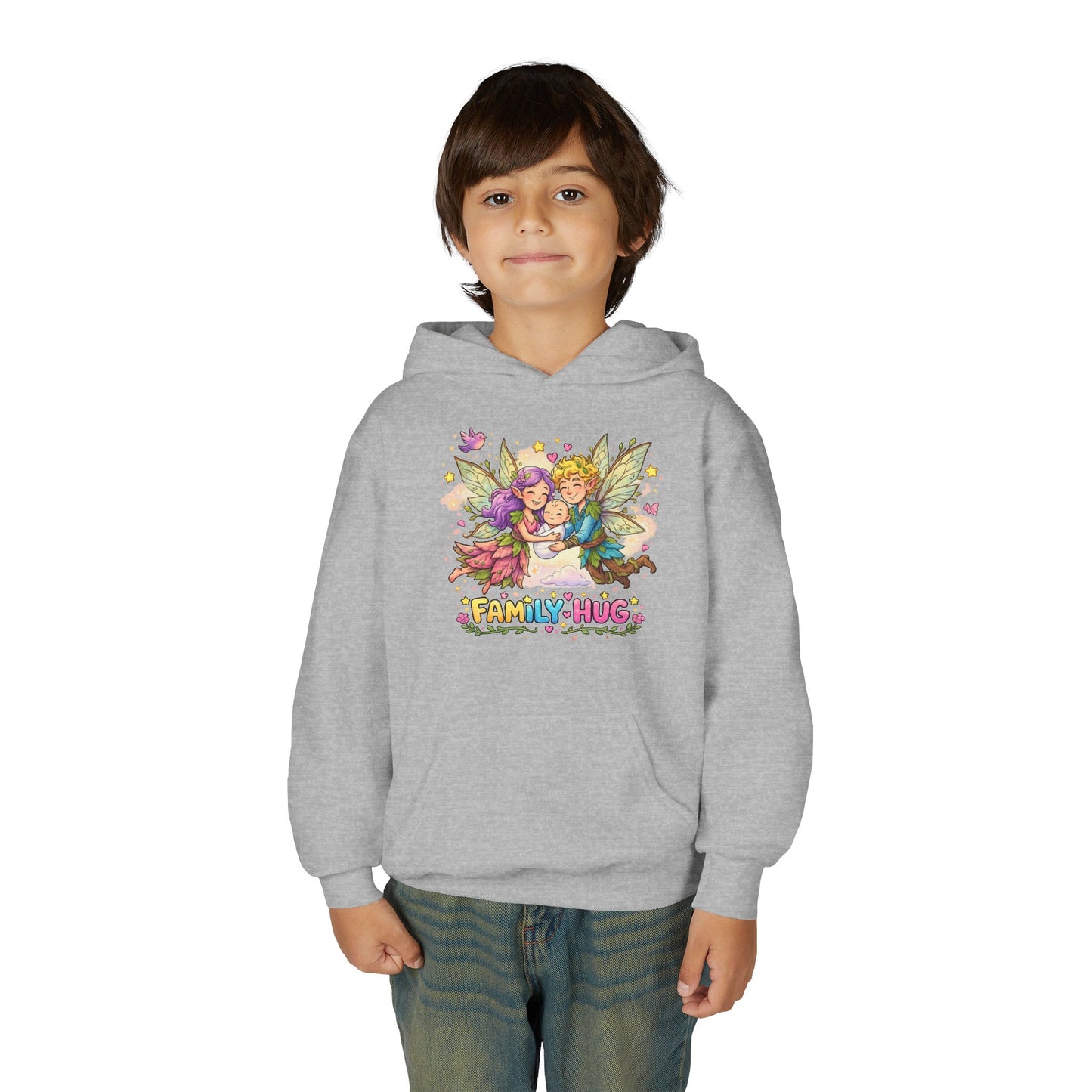 Family Hug Fairy Youth Heavy Blend Hooded Sweatshirt