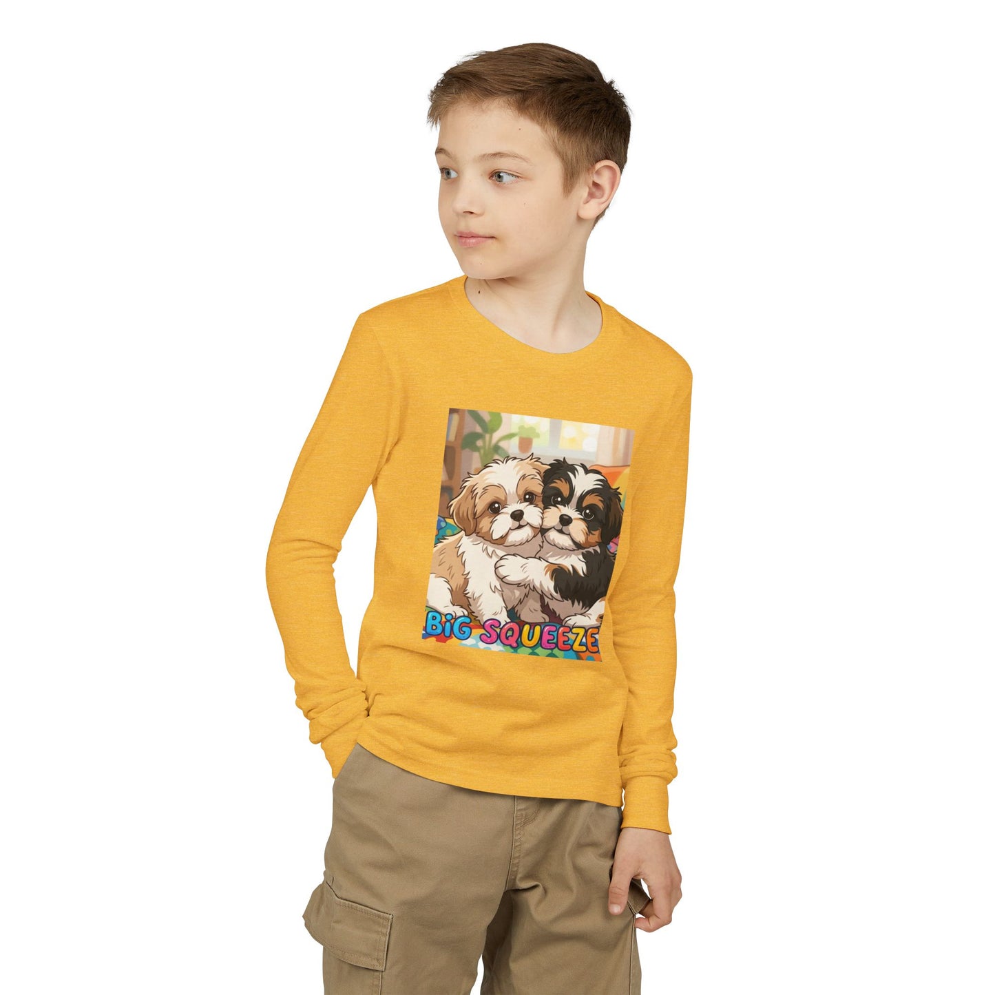 Big Squeeze Shih Tzu Youth Jersey Long Sleeve Tee