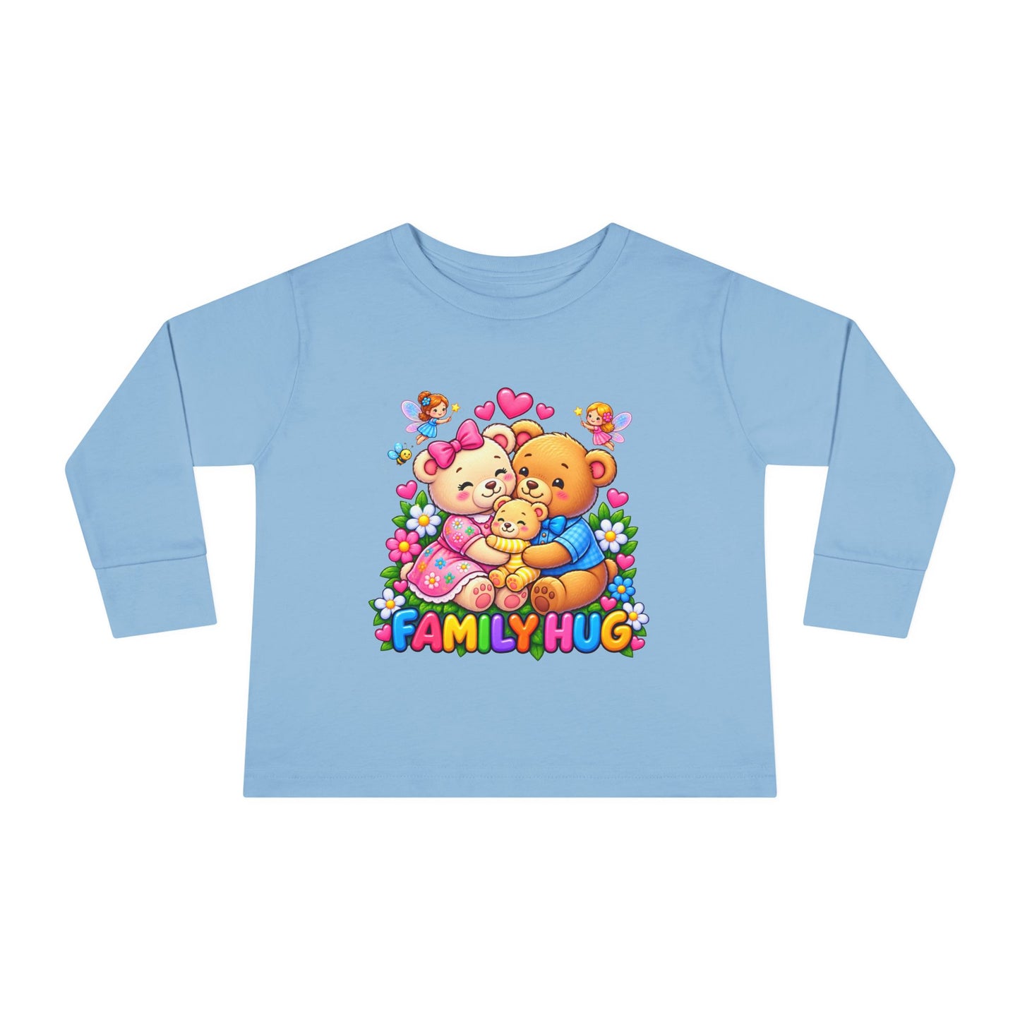 Family Hug Teddy Toddler Long Sleeve Tee