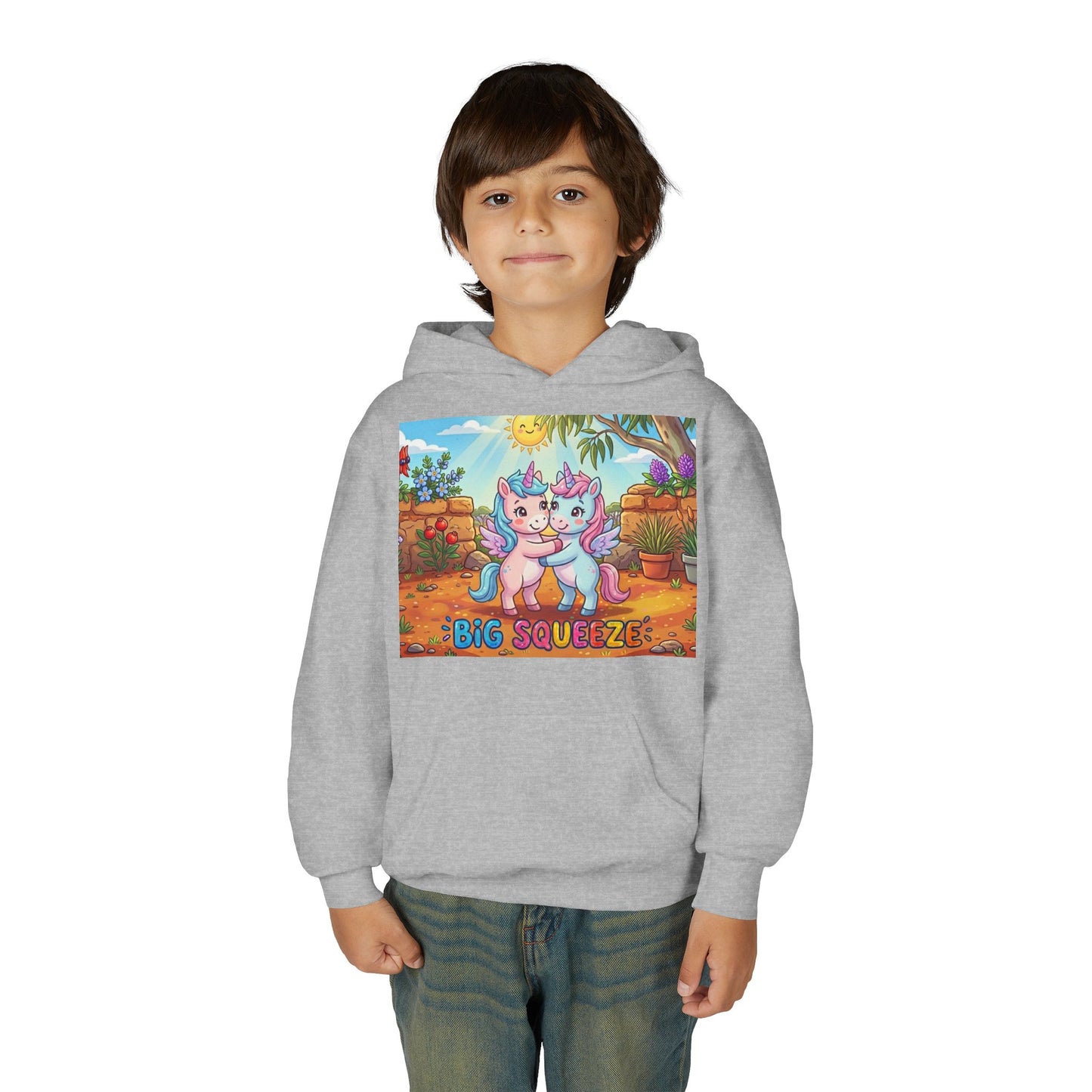 Big Squeeze Unicorn Youth Heavy Blend Hooded Sweatshirt