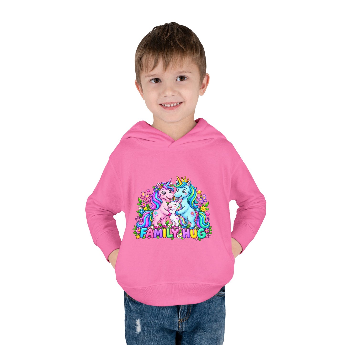 Family Hug Unicorn Toddler Pullover Fleece Hoodie
