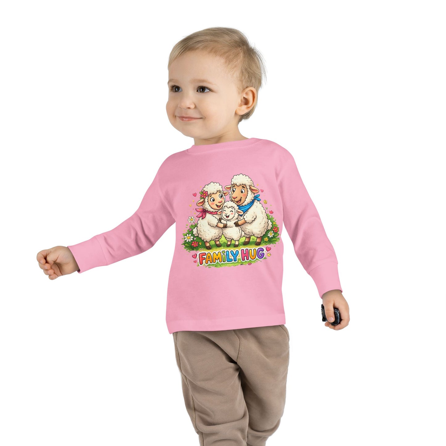 Family Hug Lamb Toddler Long Sleeve Tee