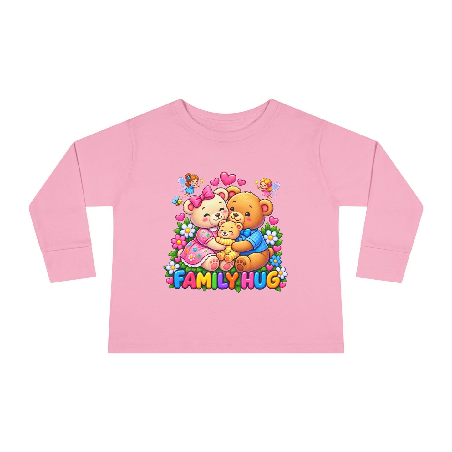 Family Hug Teddy Toddler Long Sleeve Tee