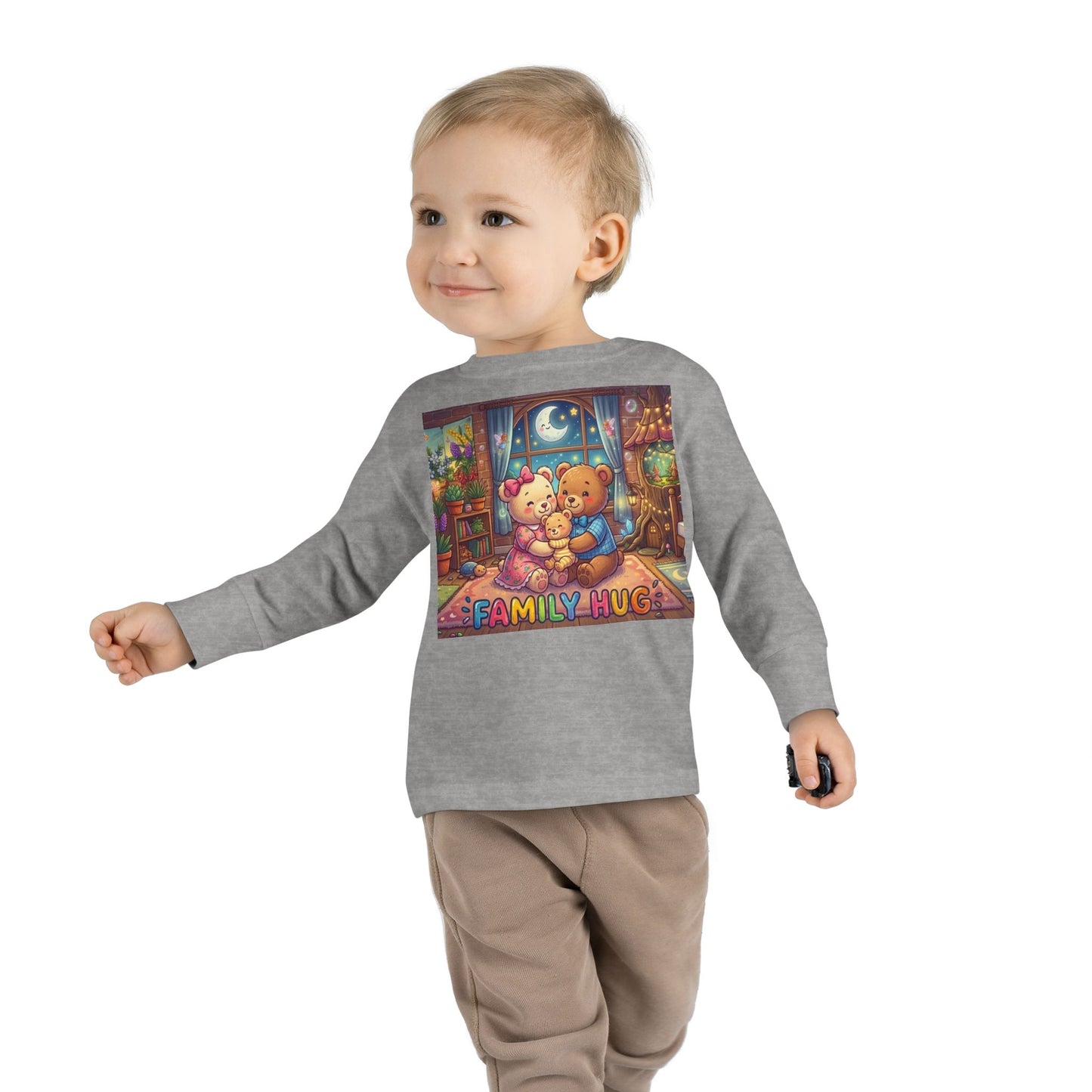 Family Hug Teddy Toddler Long Sleeve Tee