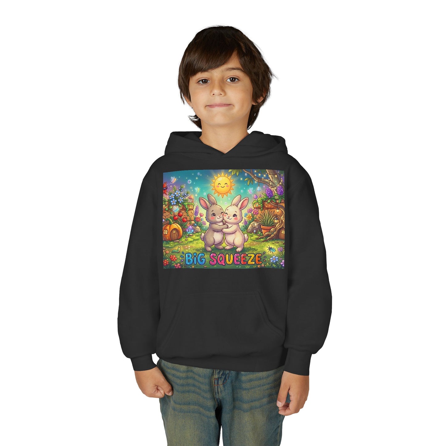 Big Squeeze Bunny Youth Heavy Blend Hooded Sweatshirt