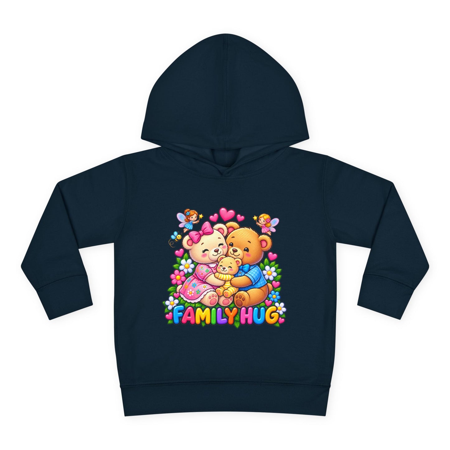 Family Hug Teddy Toddler Pullover Fleece Hoodie