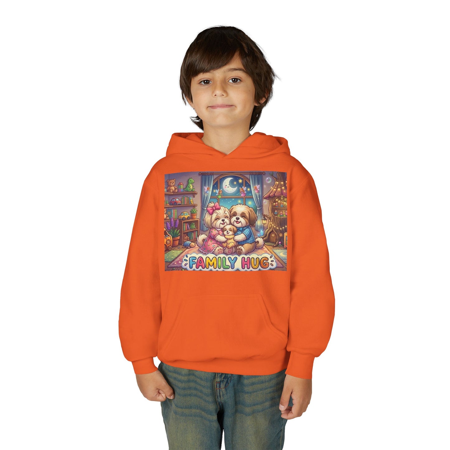 Family Hug Shih Tzu Youth Heavy Blend Hooded Sweatshirt