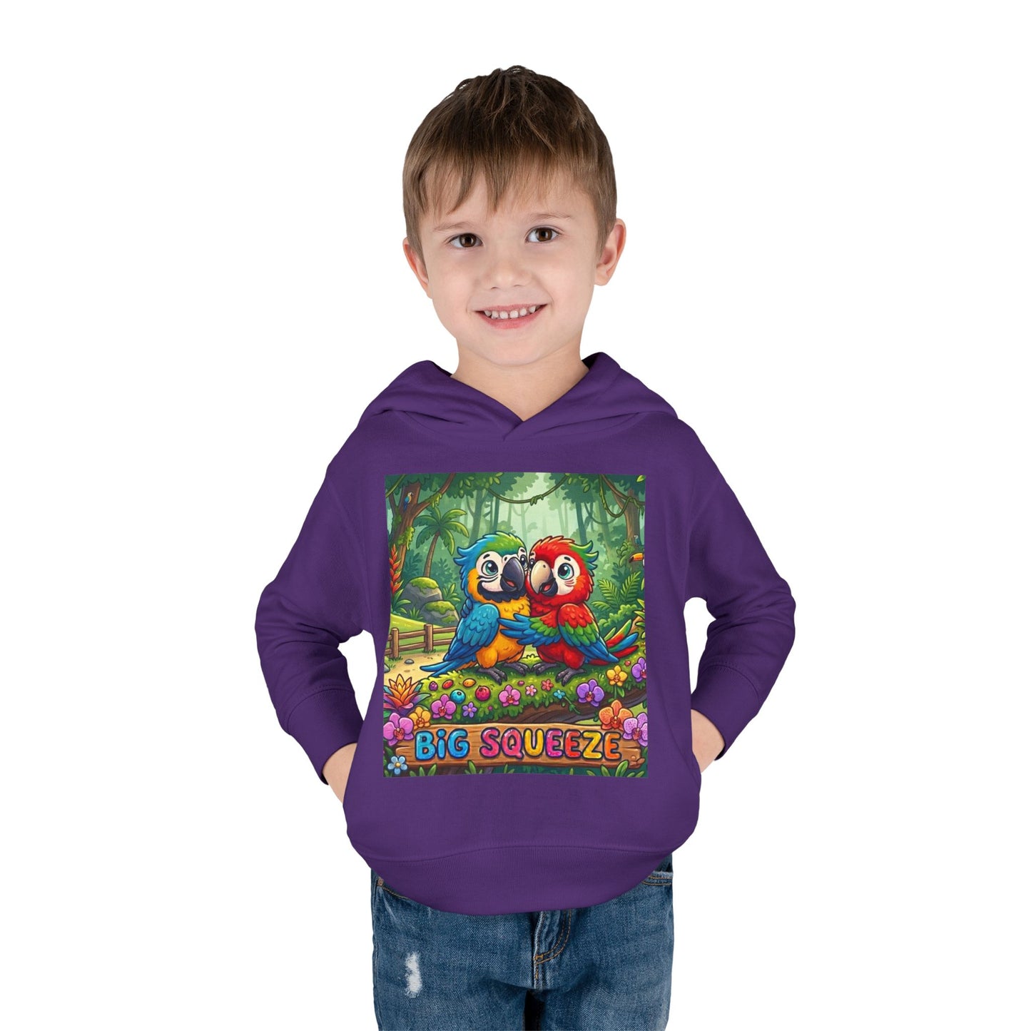 Big Squeeze Macaw Toddler Pullover Fleece Hoodie