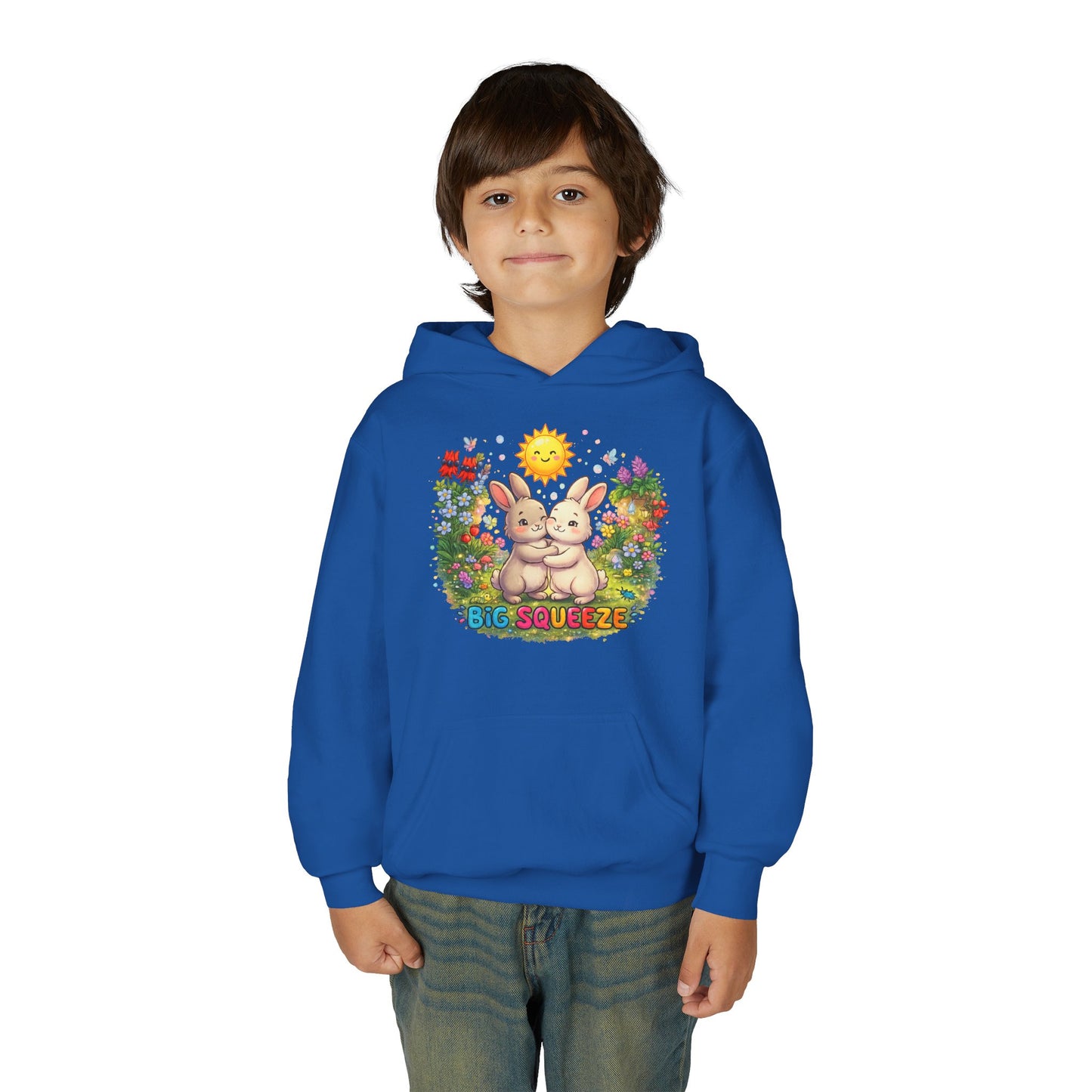 Big Squeeze Bunny Youth Heavy Blend Hooded Sweatshirt