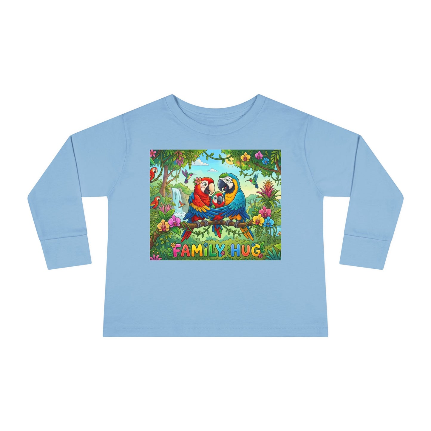 Family Hug Macaw Toddler Long Sleeve Tee
