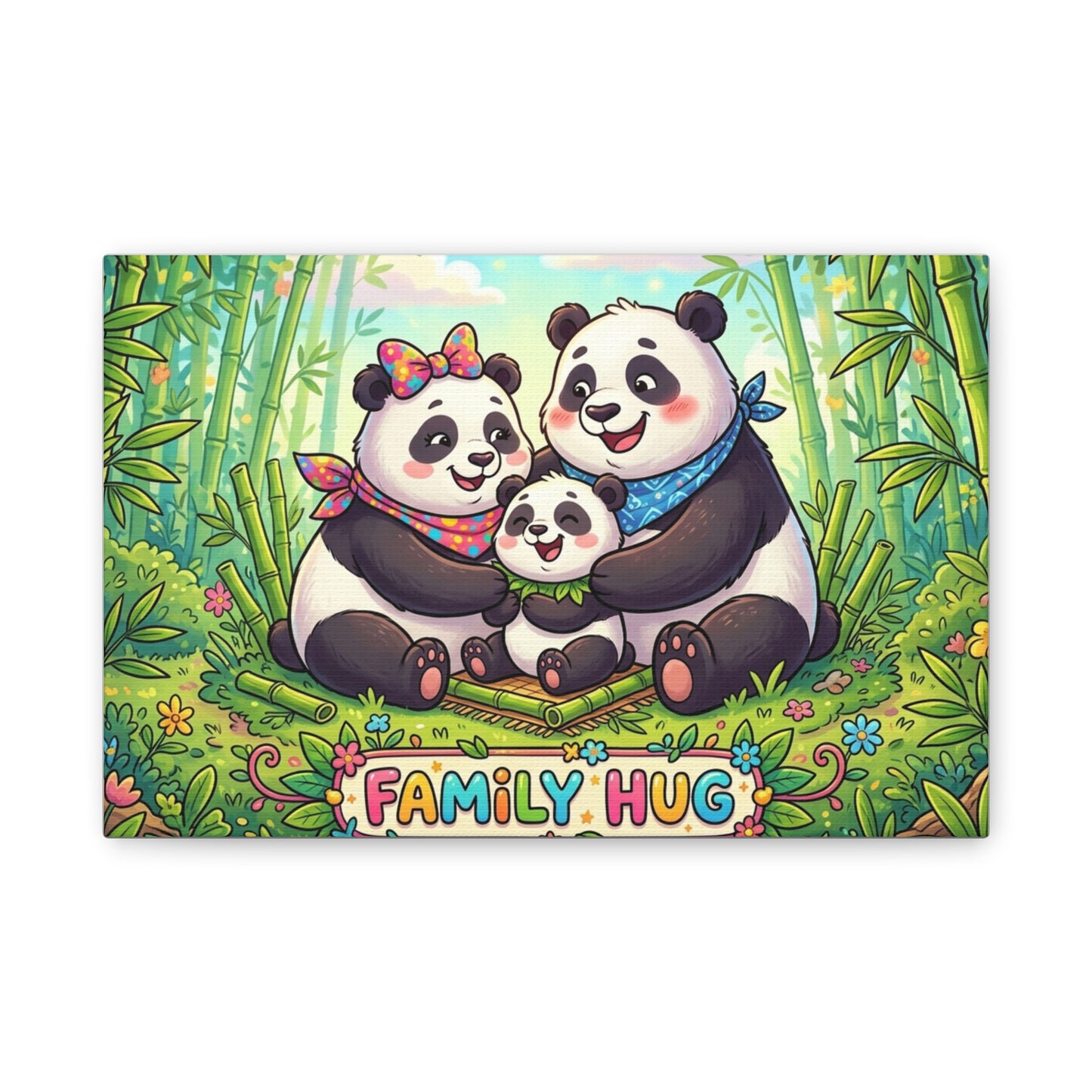 Family Hug Panda Classic Canvas