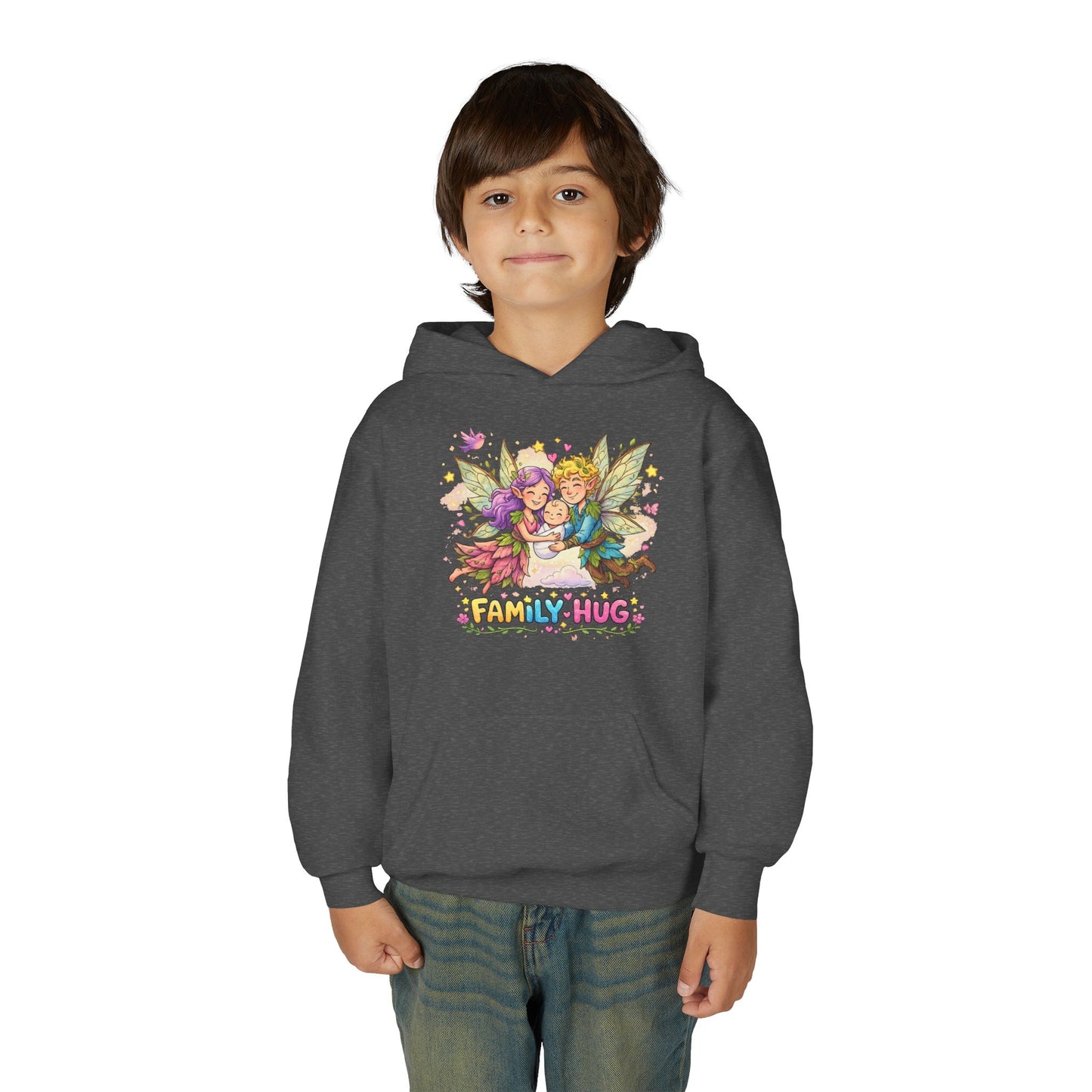 Family Hug Fairy Youth Heavy Blend Hooded Sweatshirt