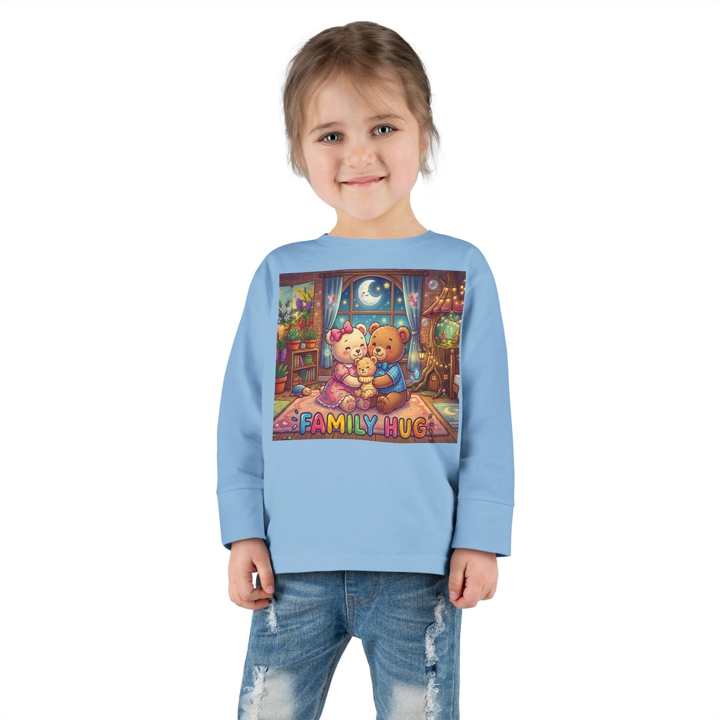 Family Hug Teddy Toddler Long Sleeve Tee