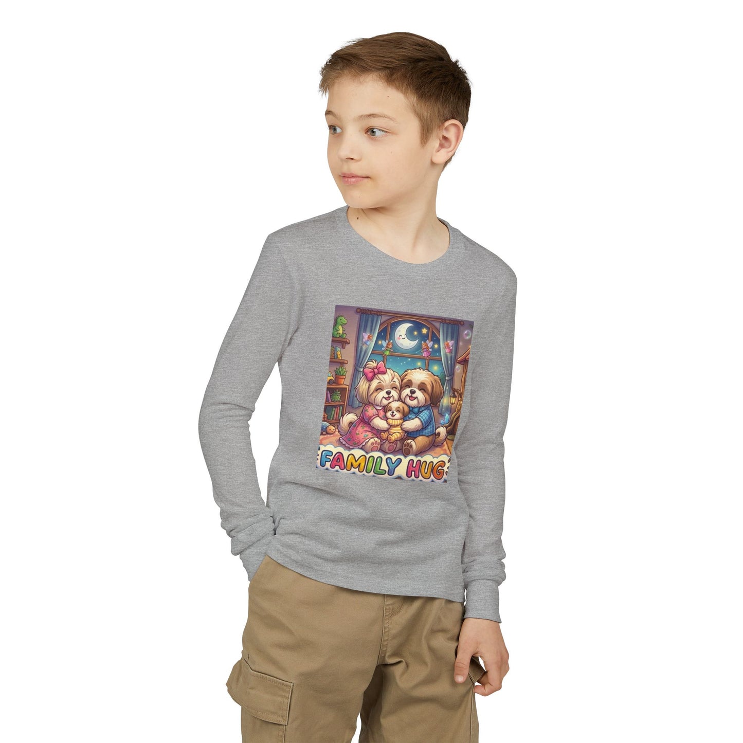 Family Hug Shih Tzu Youth Jersey Long Sleeve Tee