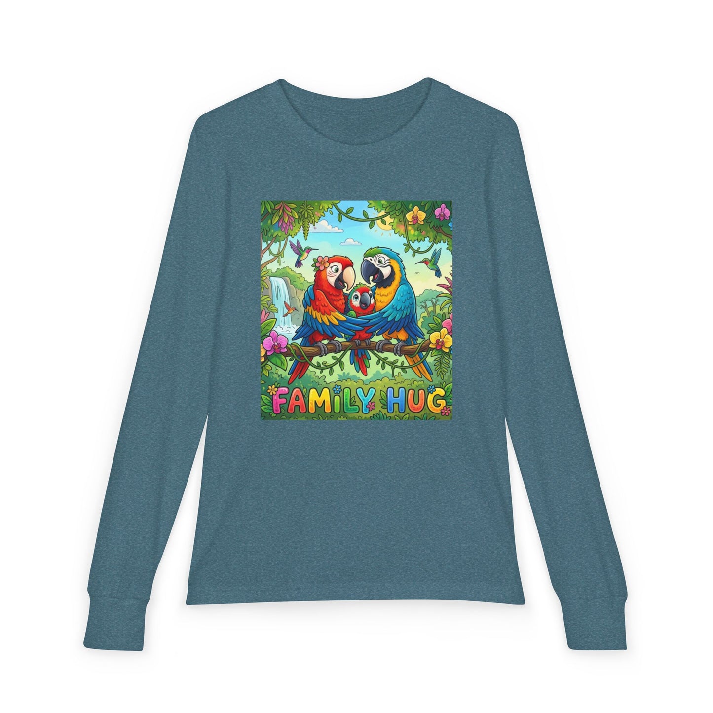 Family Hug Macaw Youth Jersey Long Sleeve Tee
