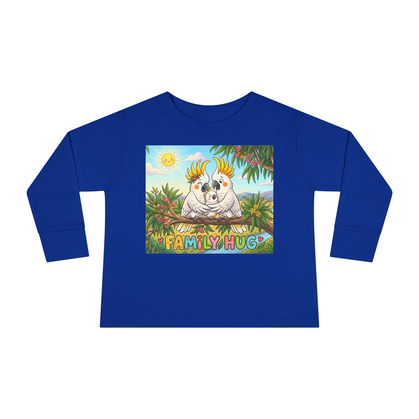 Family Hug Cockatoo Toddler Long Sleeve Tee