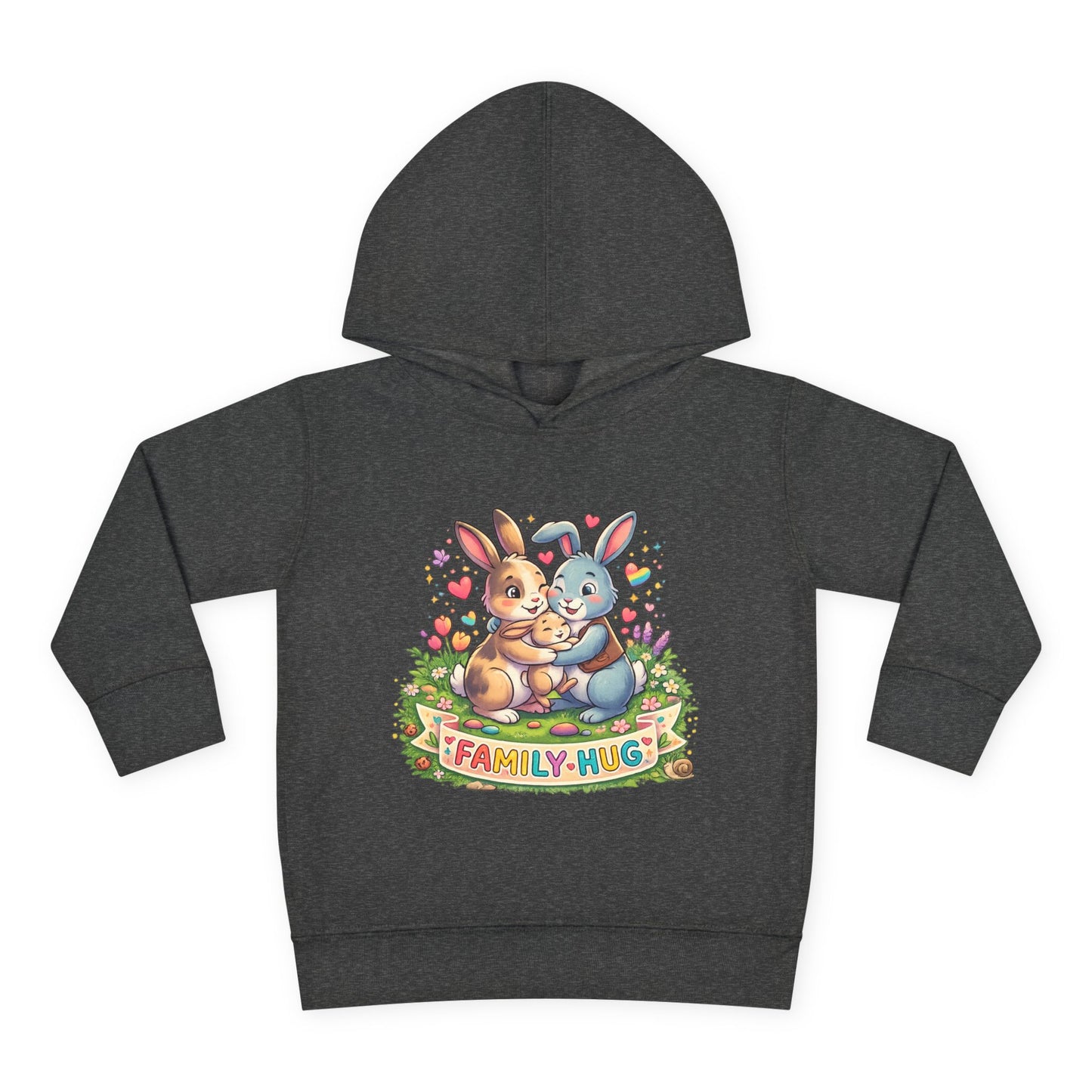 Family Hug Bunny Toddler Pullover Fleece Hoodie