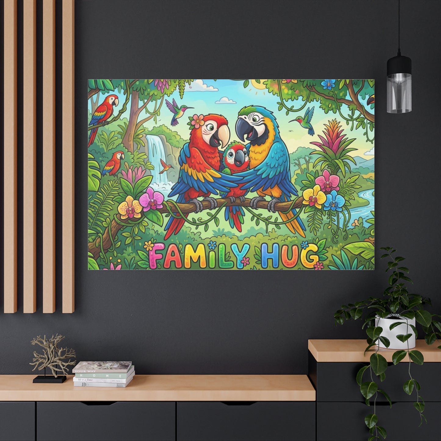 Family Hug Macaw Classic Canvas