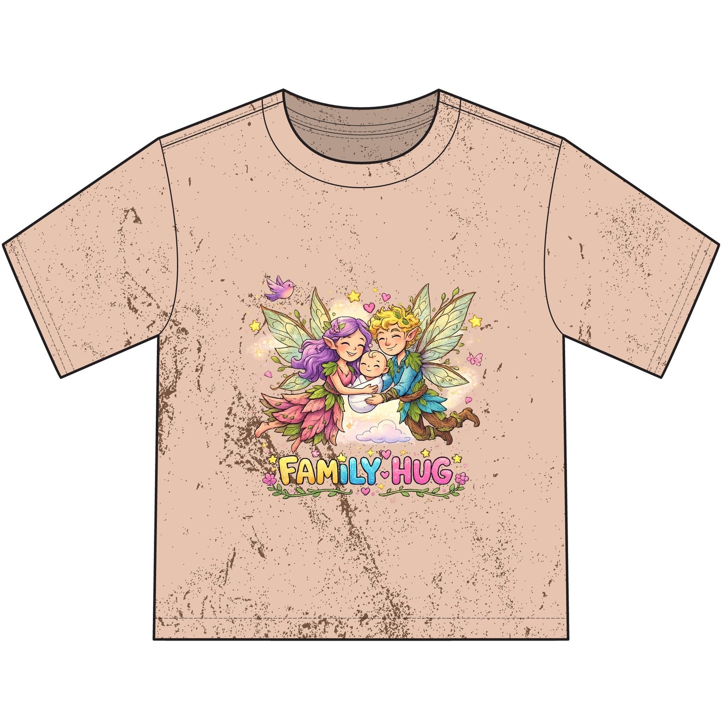 Family Hug Fairy Heavyweight Color Blast Youth T-Shirt