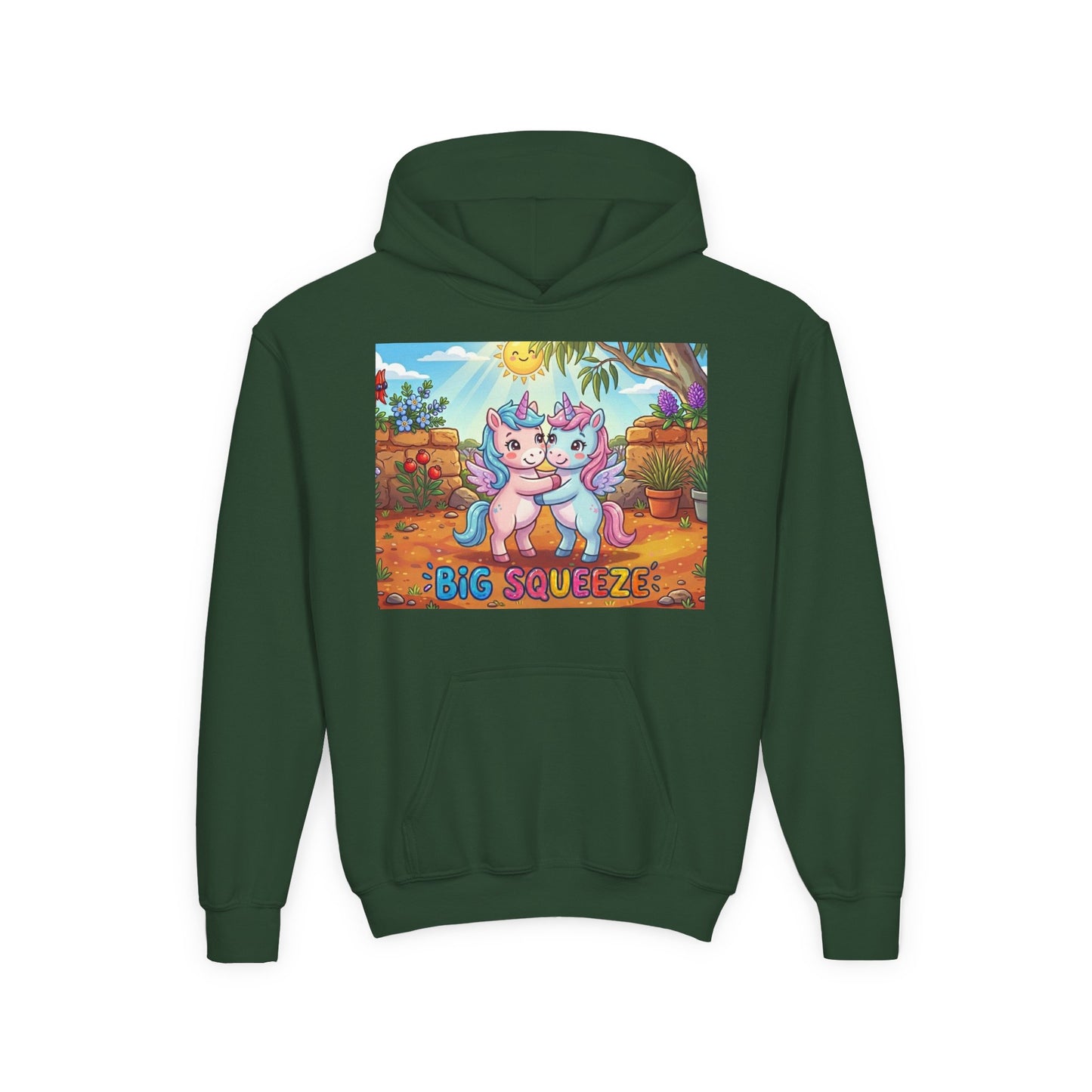 Big Squeeze Unicorn Youth Heavy Blend Hooded Sweatshirt