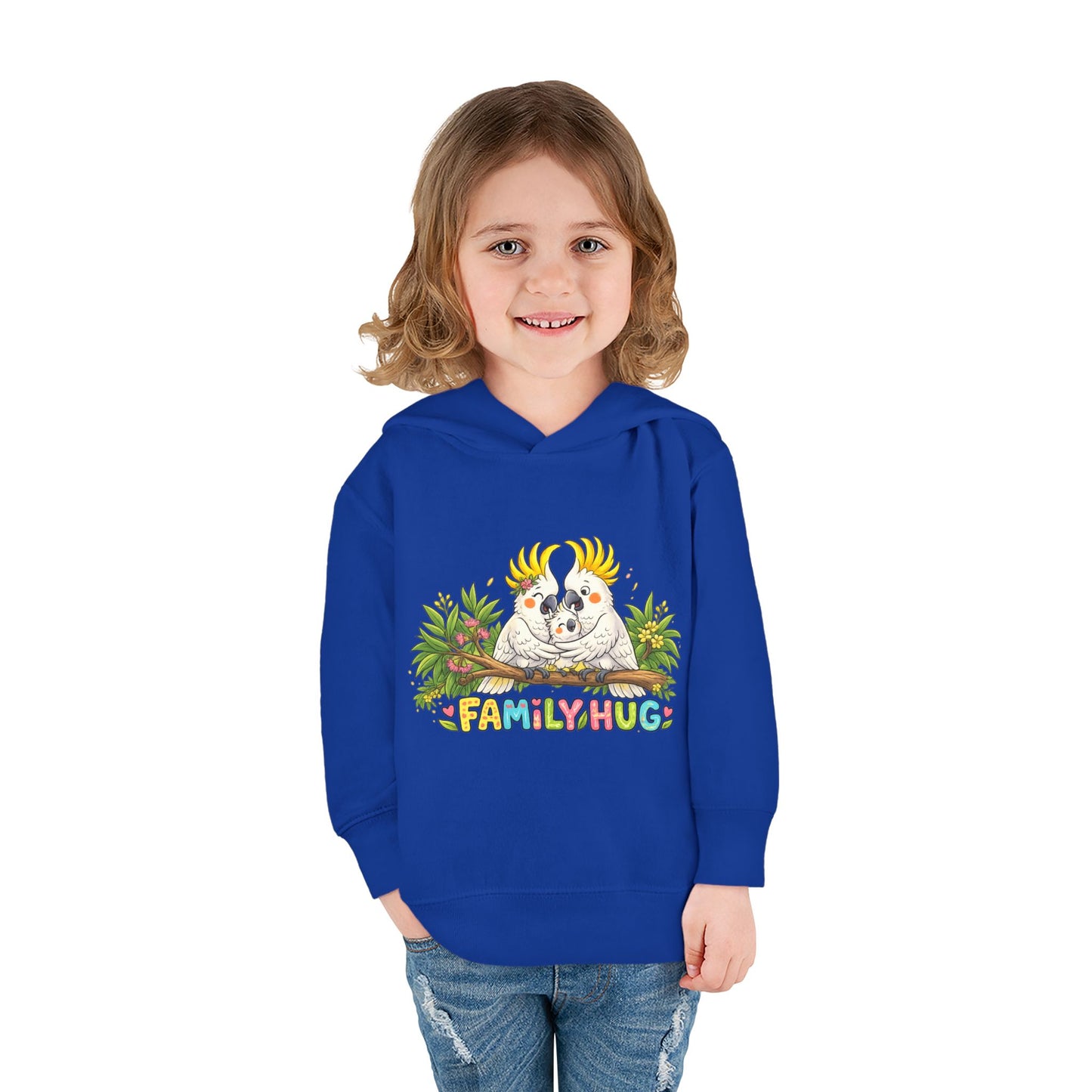 Family Hug Cockatoo Toddler Pullover Fleece Hoodie