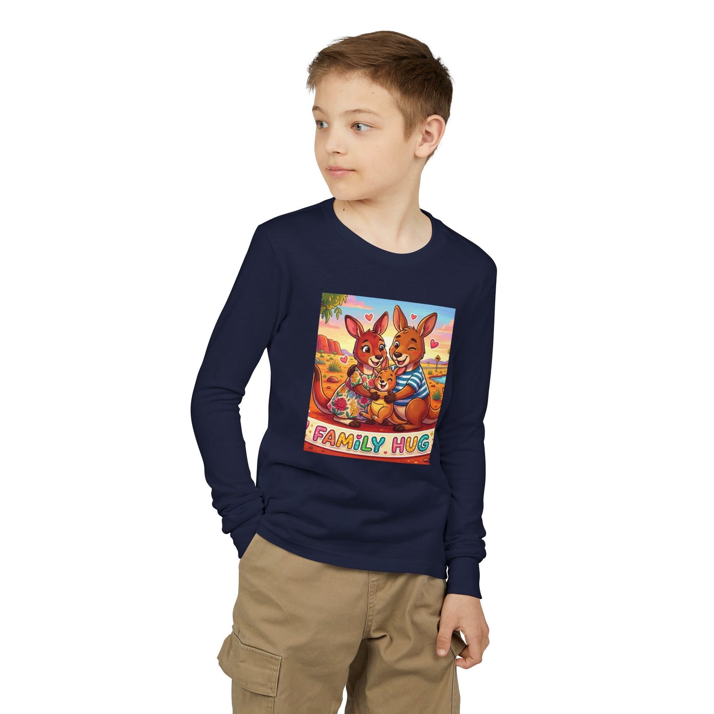 Family Hug Kangaroo Youth Jersey Long Sleeve Tee