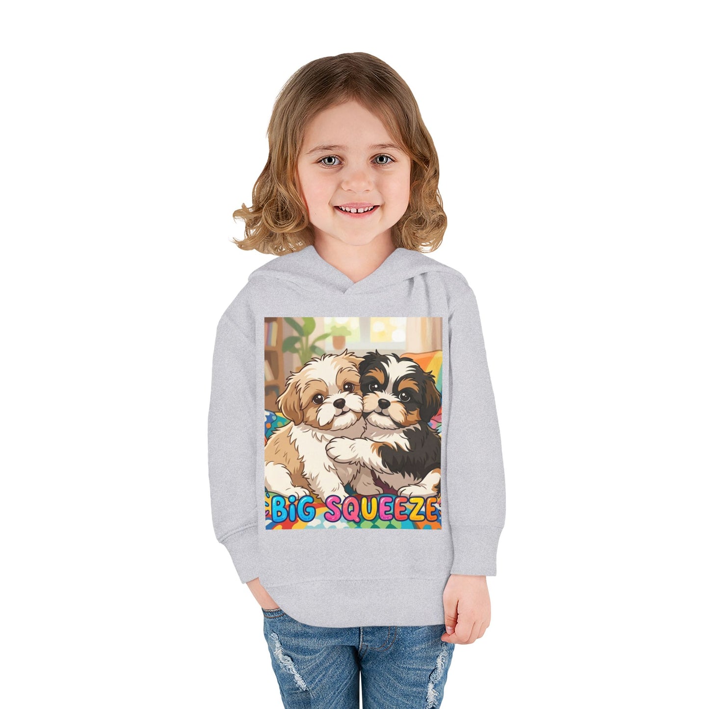 Big Squeeze Shih Tzu Toddler Pullover Fleece Hoodie