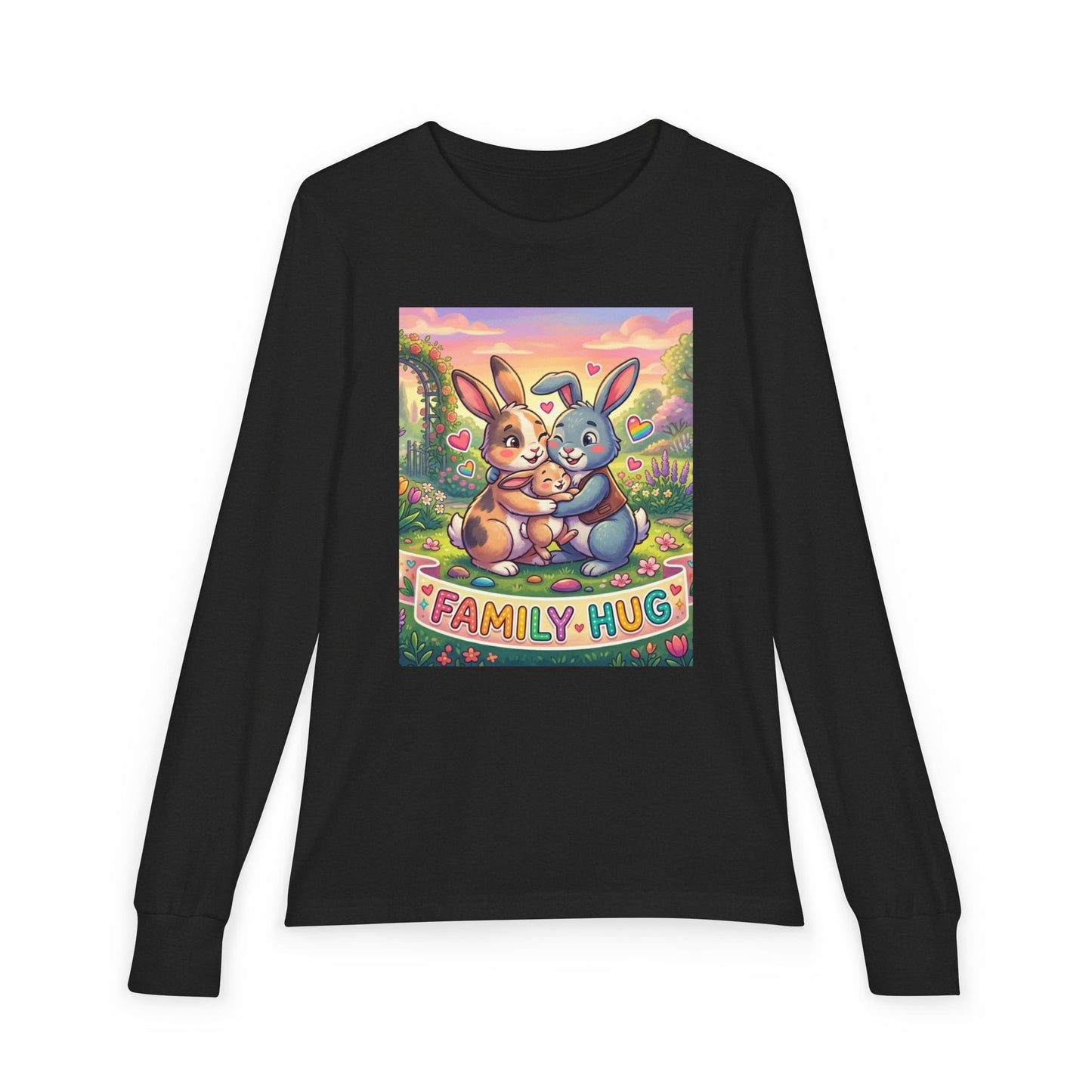 Family Hug Bunny Youth Jersey Long Sleeve Tee