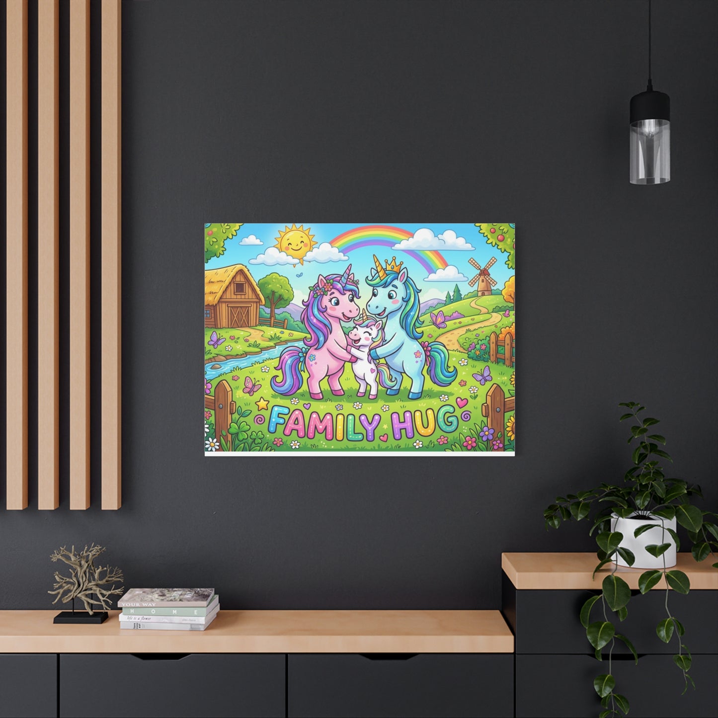 Family Hug Unicorn Classic Canvas