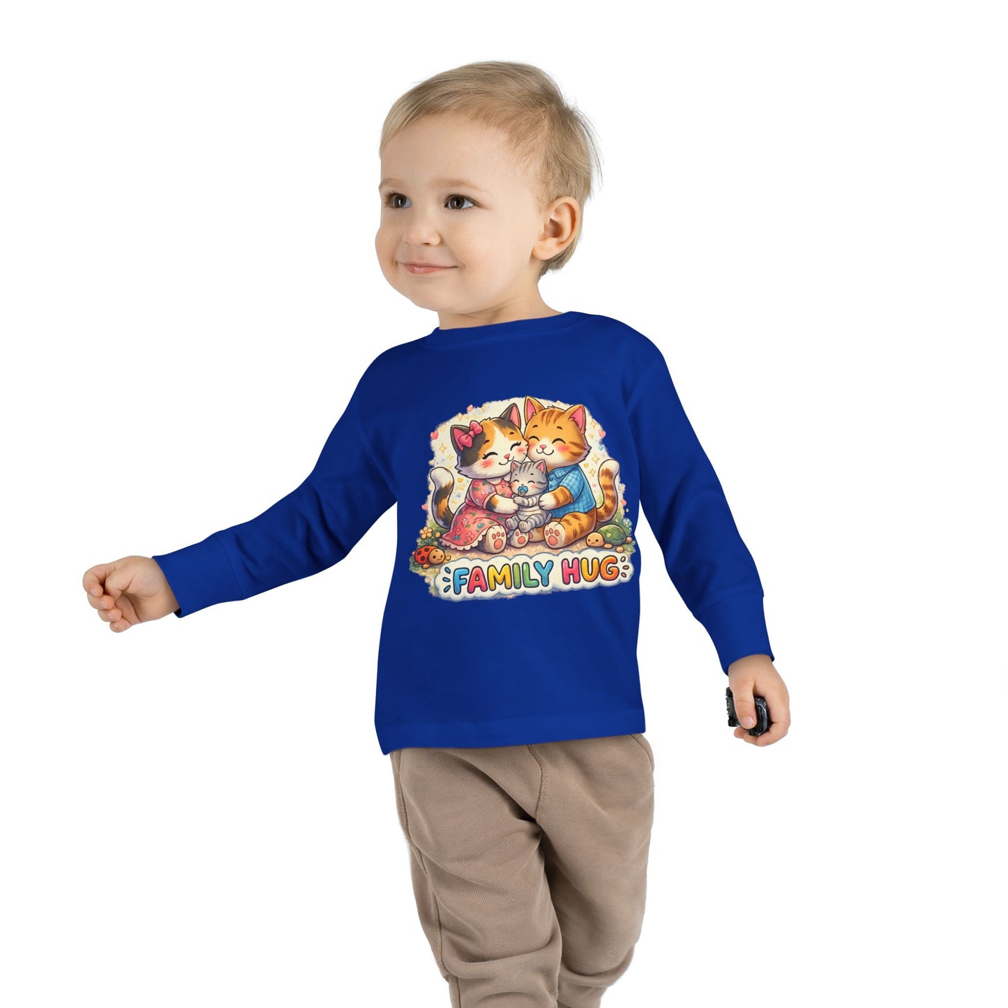 Family Hug Kitten Toddler Long Sleeve Tee