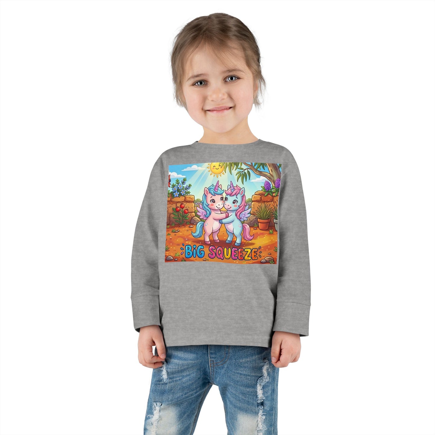 Big Squeeze Unicorn Toddler Long Sleeve Tee