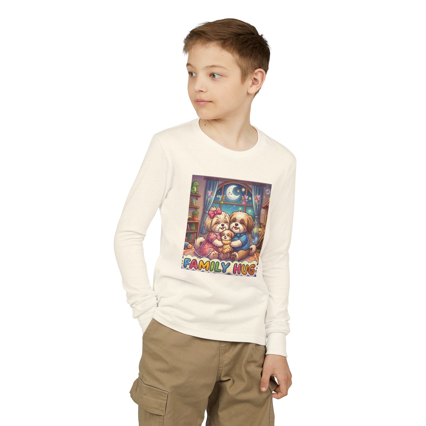 Family Hug Shih Tzu Youth Jersey Long Sleeve Tee